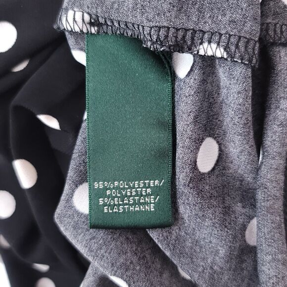 Ralph Lauren Dress Womens 14 Knee Faux Wrap Short Sleeve V Neck A Line Ruffle - Picture 7 of 9